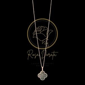 VAN CLEEF & ARPELS 18K ROSE GOLD GRAY MOTHER OF PEARL MAGIC ALHAMBRA LONG NECKLA